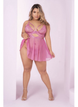 Nuisette avec String Assorti Rose Crépuscule 7480XSUPK Volume 2